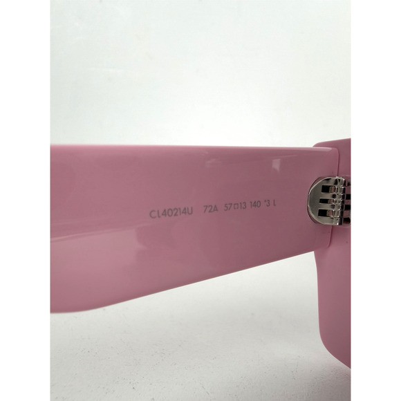 Celine Monochroms Rectangular Sunglasses in Glossy Pink Acetate Frame